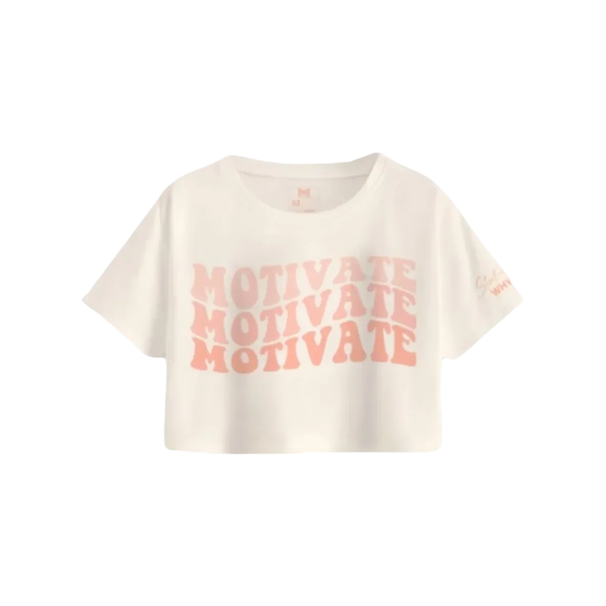 Wavy Motivate Women's Crop Tee Tan