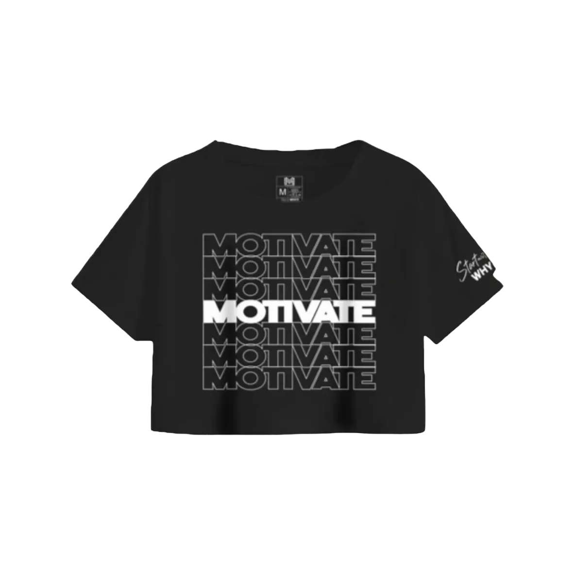 Black Motivate Women's Crop Tee