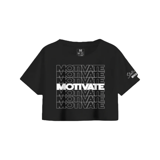 Black Motivate Women's Crop Tee